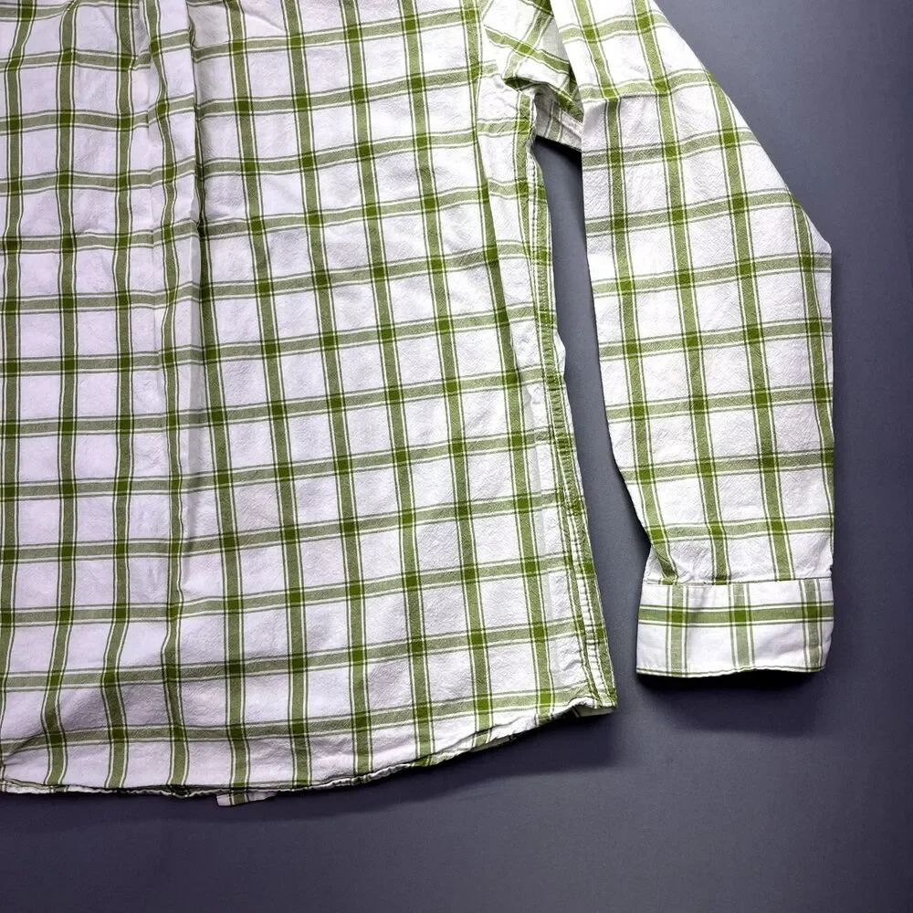Mocotono Men's Long Sleeve‎ Green Plaid Button Up Size L Casual